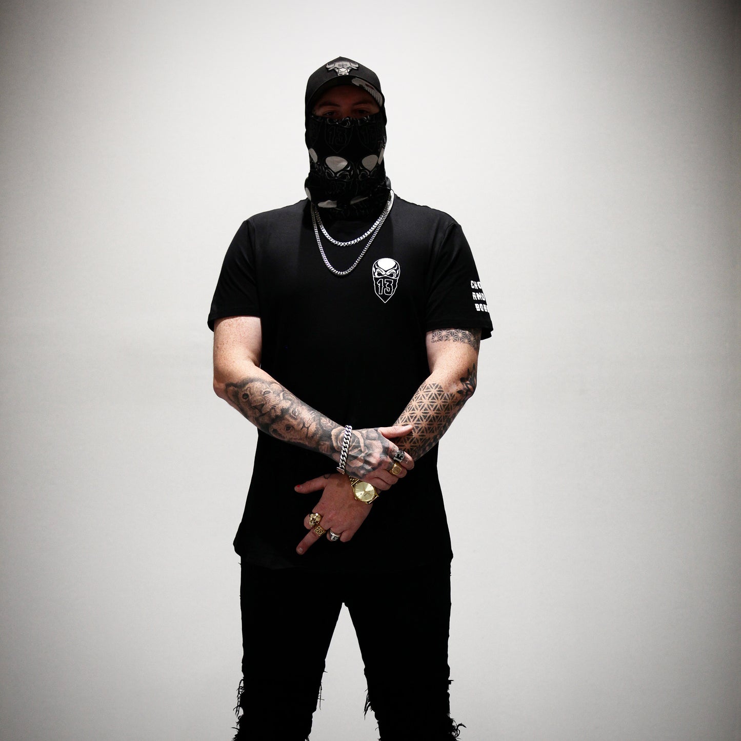 Masked Up Drop Hem Tee