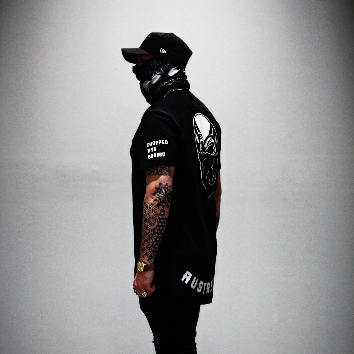 Masked Up Drop Hem Tee