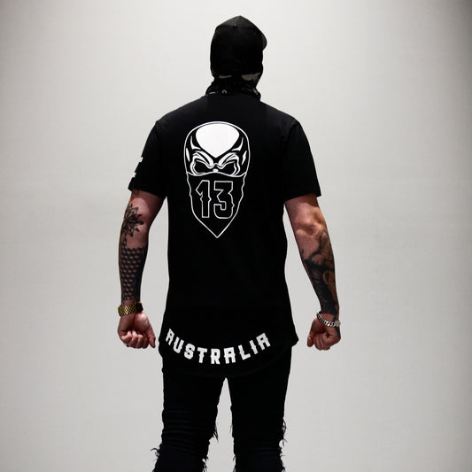 Masked Up Drop Hem Tee